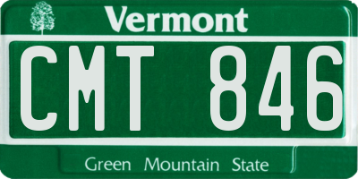 VT license plate CMT846