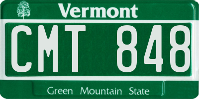 VT license plate CMT848
