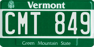 VT license plate CMT849
