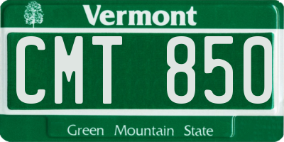 VT license plate CMT850