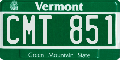 VT license plate CMT851