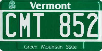VT license plate CMT852
