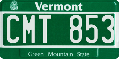 VT license plate CMT853
