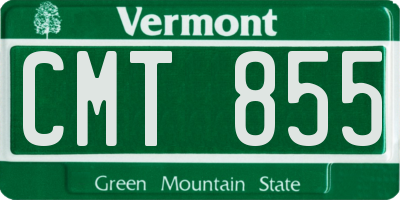 VT license plate CMT855