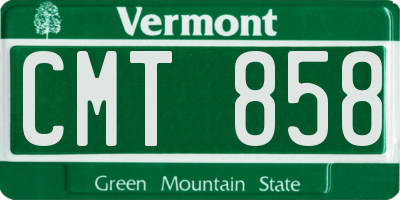 VT license plate CMT858