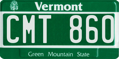 VT license plate CMT860