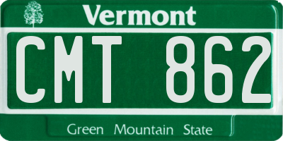 VT license plate CMT862