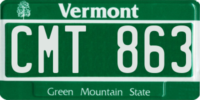 VT license plate CMT863