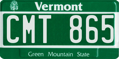 VT license plate CMT865