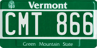 VT license plate CMT866