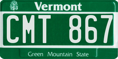 VT license plate CMT867