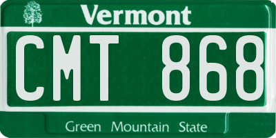 VT license plate CMT868