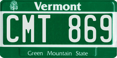 VT license plate CMT869