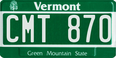 VT license plate CMT870