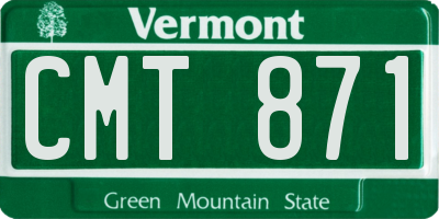 VT license plate CMT871