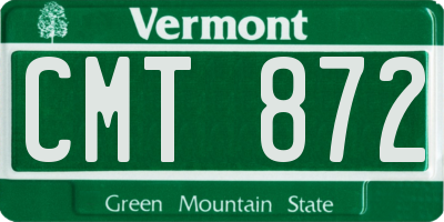 VT license plate CMT872