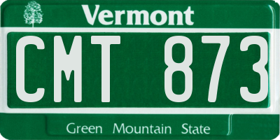 VT license plate CMT873