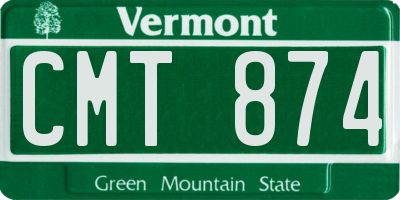 VT license plate CMT874