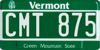 VT license plate CMT875