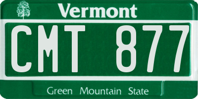 VT license plate CMT877