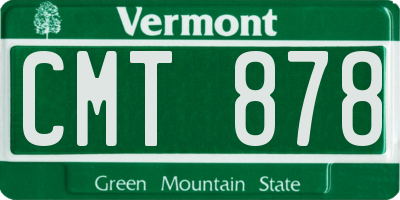 VT license plate CMT878