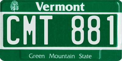 VT license plate CMT881