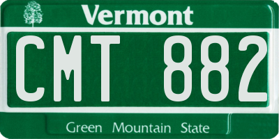 VT license plate CMT882