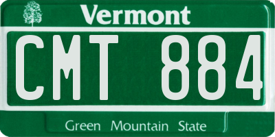 VT license plate CMT884