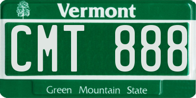 VT license plate CMT888