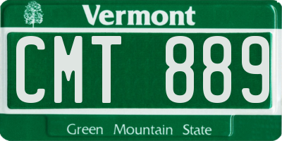 VT license plate CMT889
