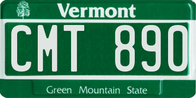 VT license plate CMT890