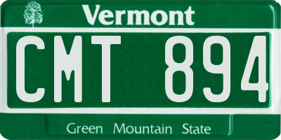 VT license plate CMT894