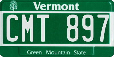 VT license plate CMT897