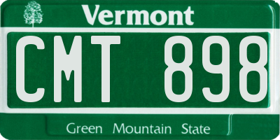 VT license plate CMT898