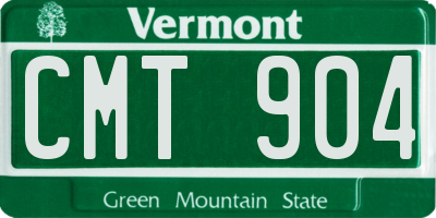 VT license plate CMT904