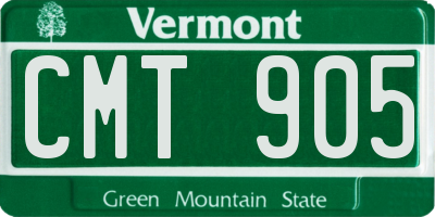 VT license plate CMT905