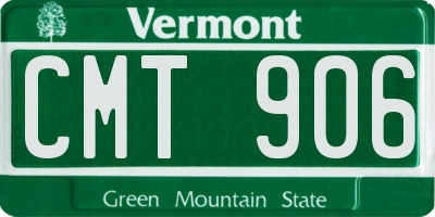 VT license plate CMT906
