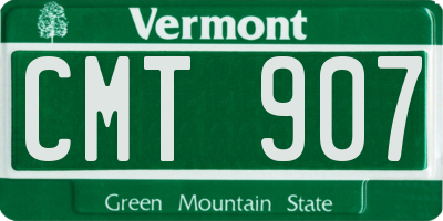 VT license plate CMT907