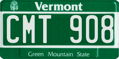 VT license plate CMT908