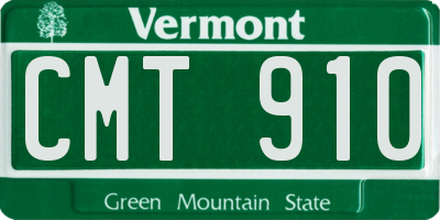 VT license plate CMT910