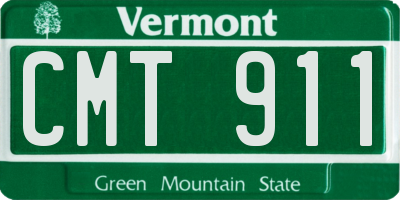 VT license plate CMT911