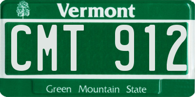 VT license plate CMT912