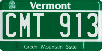 VT license plate CMT913