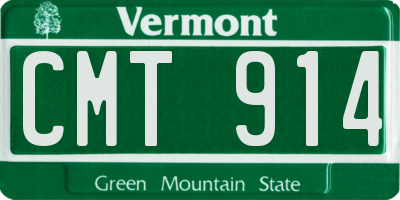 VT license plate CMT914