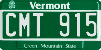 VT license plate CMT915