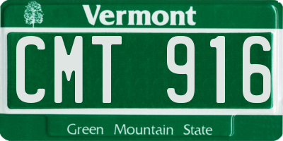 VT license plate CMT916
