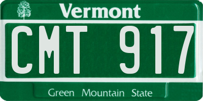 VT license plate CMT917