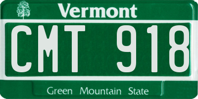 VT license plate CMT918