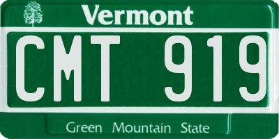 VT license plate CMT919