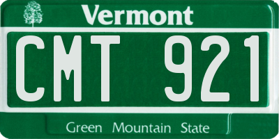 VT license plate CMT921